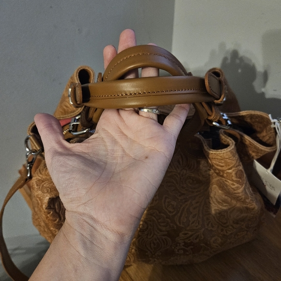 ISADORA ITALY Cuoio Tooled GENUINE Leather Large Bag Tote Purse NEW AUTHENTIC - Picture 6 of 9